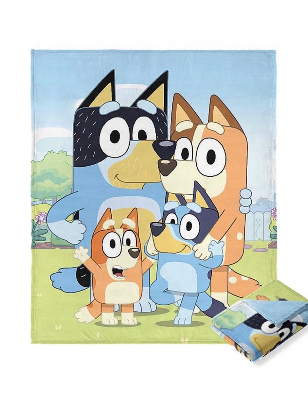 Bluey Family Garden Throw Blanket - New With Tags
